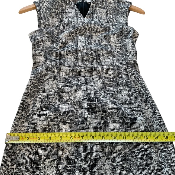 MM Lafleur Women’s 0P Aditi Sheath Dress Black White Crackle Print Sleeveless - Picture 13 of 14